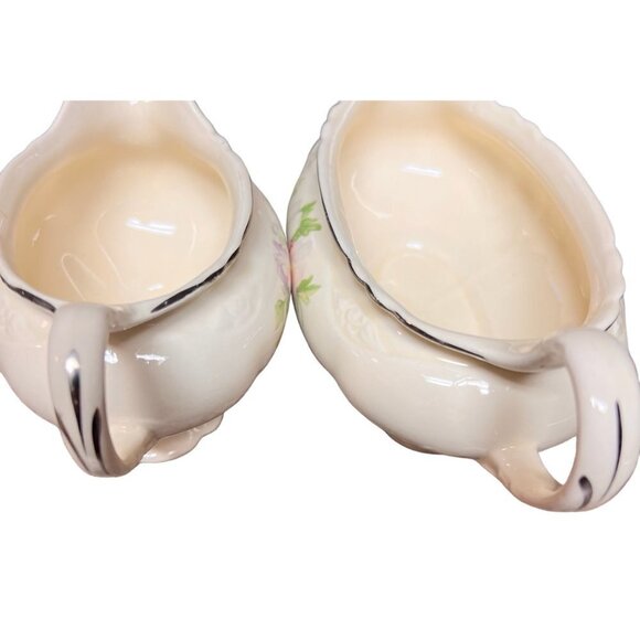 Homer Laughlin Virginia Rose Gravy Boat And Creamer - Picture 10 of 14